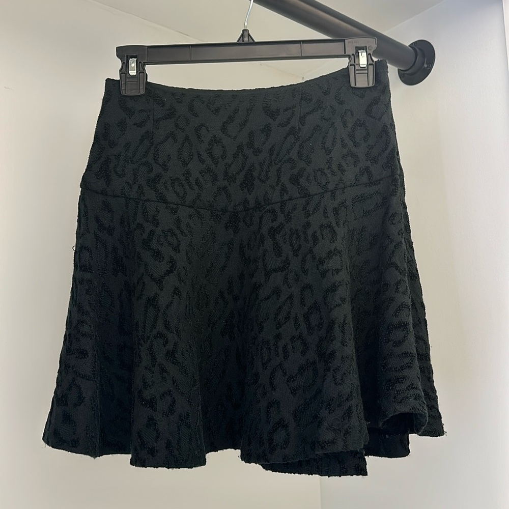 Free People drop waist a-line skirt with leopard stitching